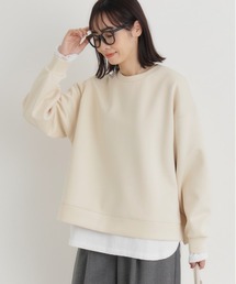 Right-on | 【HONEYSUCKLE ROSE】ポンチスリットプルオーバー (シワ防止 / 体型カバー / 着回し抜群)(スウェット)