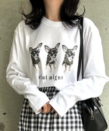 子犬リボンロンT/長袖Tシャツ