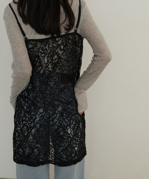 hellam（へラム）の「ジャガードレースキャミワンピース（ワンピース・レディース・ブラック/アイボリー・FREE）」の6枚目の写真