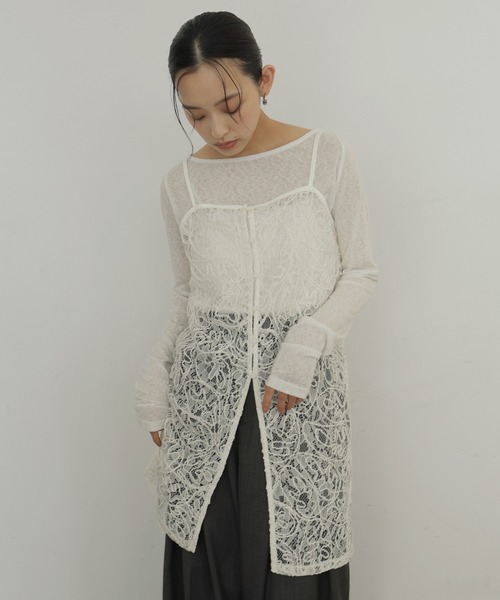 hellam（へラム）の「ジャガードレースキャミワンピース（ワンピース・レディース・ブラック/アイボリー・FREE）」の12枚目の写真