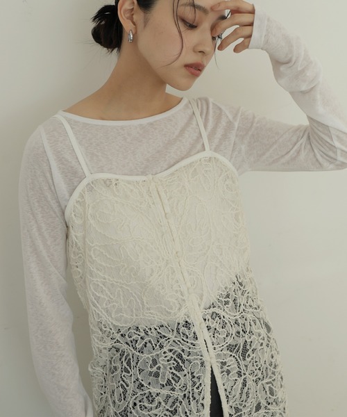 hellam（へラム）の「ジャガードレースキャミワンピース（ワンピース・レディース・ブラック/アイボリー・FREE）」の17枚目の写真