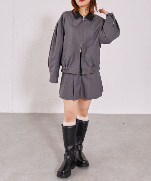 archives(アルシーヴ)の「2wayレザーカラーブルゾン(ブルゾン・レディース・ベージュ/チャコールグレー・MEDIUM)」の17枚目の写真