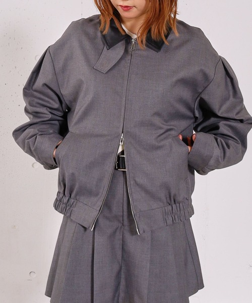 archives(アルシーヴ)の「2wayレザーカラーブルゾン(ブルゾン・レディース・ベージュ/チャコールグレー・MEDIUM)」の12枚目の写真