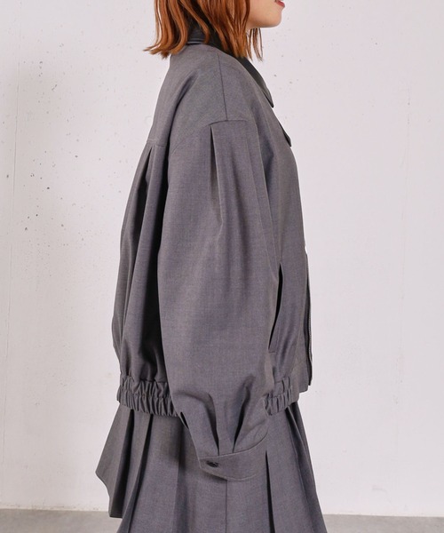 archives(アルシーヴ)の「2wayレザーカラーブルゾン(ブルゾン・レディース・ベージュ/チャコールグレー・MEDIUM)」の14枚目の写真