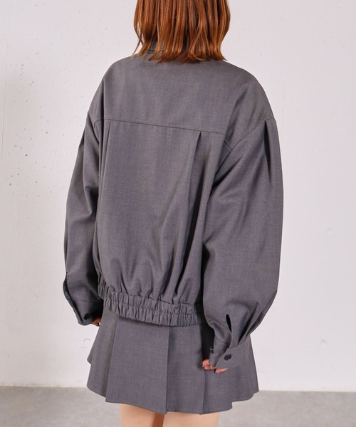 archives(アルシーヴ)の「2wayレザーカラーブルゾン(ブルゾン・レディース・ベージュ/チャコールグレー・MEDIUM)」の15枚目の写真