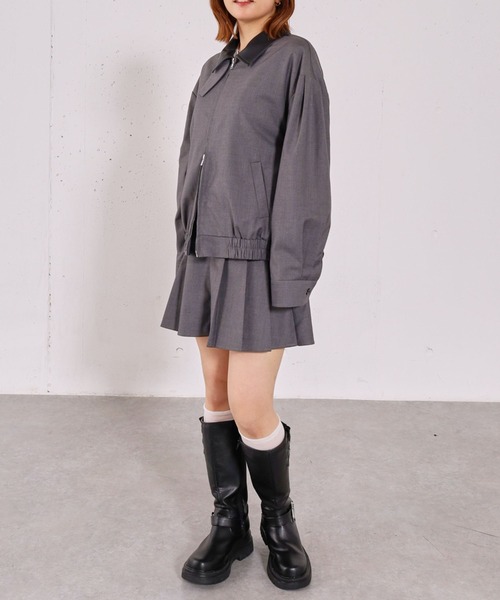 archives(アルシーヴ)の「2wayレザーカラーブルゾン(ブルゾン・レディース・ベージュ/チャコールグレー・MEDIUM)」の19枚目の写真