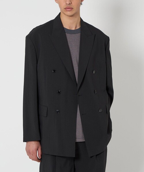 MONKEY TIME(モンキータイム)の「RENU TROシリーズ ダブル ブレスト ジャケット -セットアップ対応-(テーラードジャケット・メンズ・ブラック/ダークグレー・L/M/S/XL)」の4枚目の写真