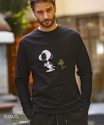 1PIU1UGUALE3  RELAX  | 1PIU1UGUALE3 RELAX(ウノピゥウノウグァーレトレ リラックス)【スヌーピー】スヌーピー＆ウッドストックロングTシャツ(Tシャツ/カットソー)