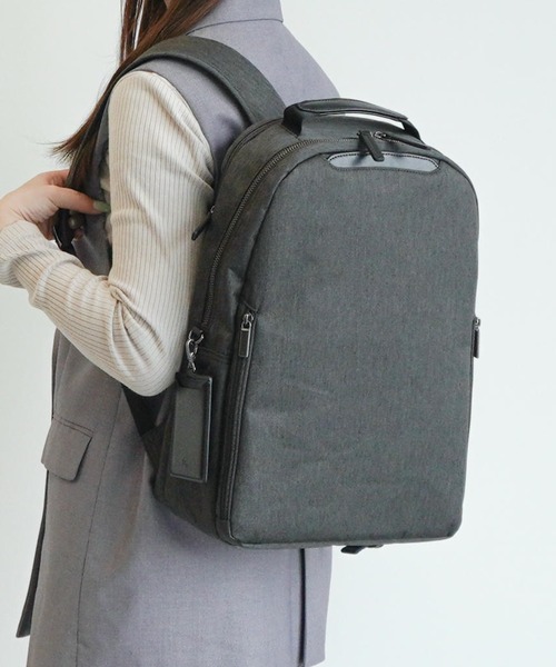 ace.(エース)の「ビジネスリュック フィッテムヘザー 16L A4サイズ 14インチPC メランジ素材 20113(ビジネスバッグ・レディース・ブラック/グレー・FREE)」の1枚目の写真