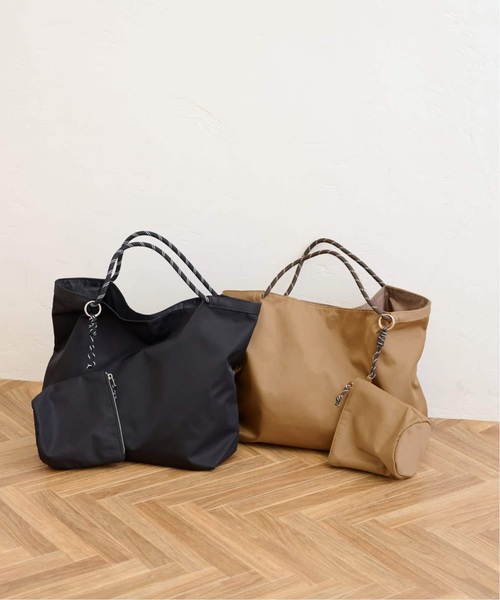 LE TALON（ルタロン）の「LETALON nylon big tote（トートバッグ・レディース・ブラック/ベージュ・FREE）」の3枚目の写真