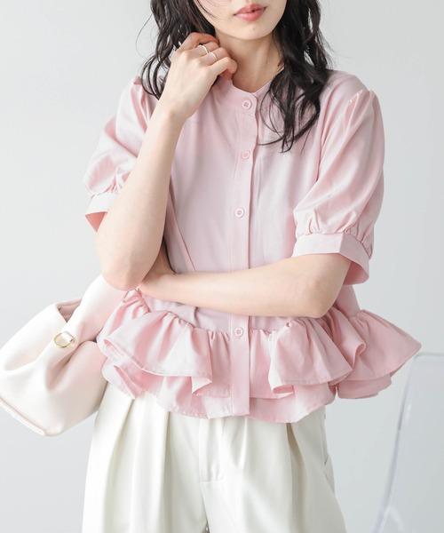 SUGAR BISKET(シュガービスケット)の「ダブルフリル ブラウス(Tシャツ/カットソー・レディース・ブルー/ホワイト/ピンク/ブラック/ピンク系その他/ブルー系その他/ホワイト系その他/ブラック系その他・フリー)」の8枚目の写真