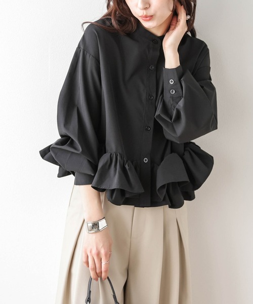 SUGAR BISKET(シュガービスケット)の「ダブルフリル ブラウス(Tシャツ/カットソー・レディース・ブルー/ホワイト/ピンク/ブラック・フリー)」の3枚目の写真