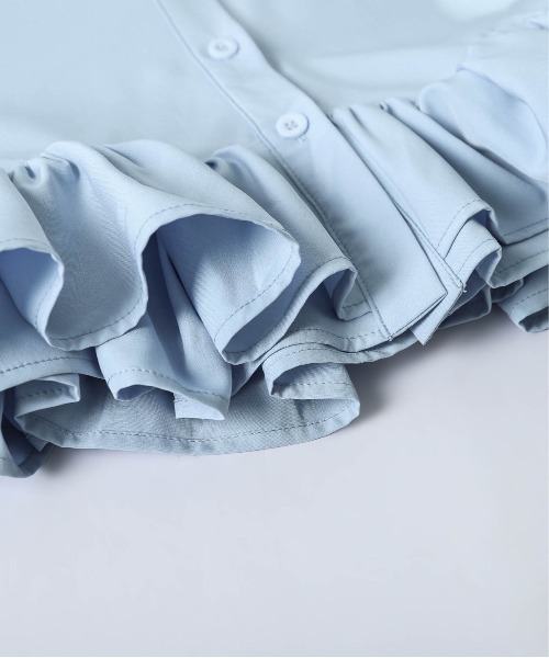 SUGAR BISKET(シュガービスケット)の「ダブルフリル ブラウス(Tシャツ/カットソー・レディース・ブルー/ホワイト/ピンク/ブラック・フリー)」の11枚目の写真