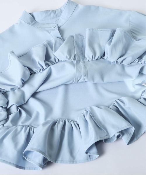SUGAR BISKET(シュガービスケット)の「ダブルフリル ブラウス(Tシャツ/カットソー・レディース・ブルー/ホワイト/ピンク/ブラック・フリー)」の12枚目の写真
