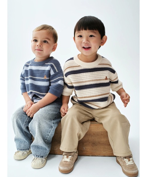 GAP（ギャップ）の「クロシェ セーター (幼児・ベビー)（ニット/セーター・キッズ・マルチ/ブルー・110cm/105cm/100cm/95cm/90cm/80ｃｍ/70cm）」の3枚目の写真