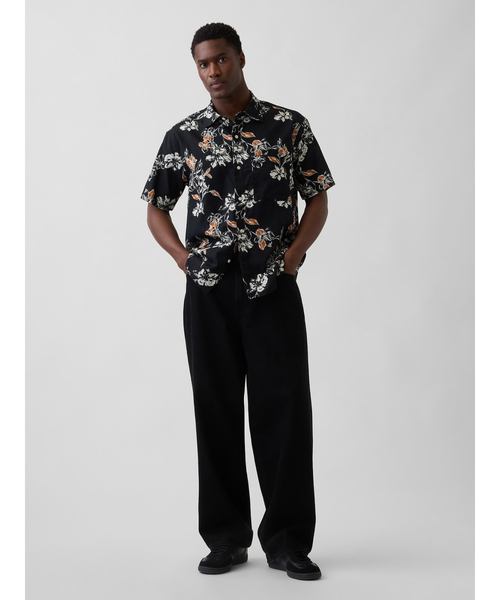 GAP（ギャップ）の「テクスチャー コットンリネンシャツ（シャツ/ブラウス・メンズ・ブラウン/ブラック系その他/ブラック・XS/S/M/L/XL）」の10枚目の写真