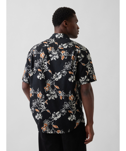 GAP（ギャップ）の「テクスチャー コットンリネンシャツ（シャツ/ブラウス・メンズ・ブラウン/ブラック系その他/ブラック・XS/S/M/L/XL）」の4枚目の写真