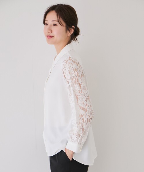 Jayro（ジャイロ）の「袖レースブラウス（シャツ/ブラウス・レディース・ホワイト系その他/ベージュ/ブラック・M）」の11枚目の写真