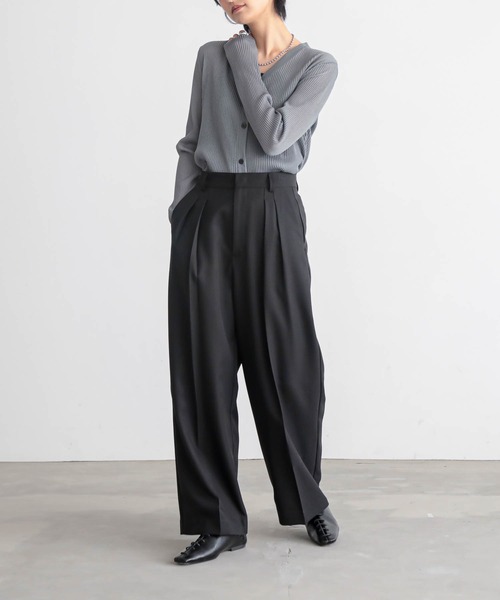 for/c（フォーシー）の「[セットアップ対応]インタックワイドパンツ【サスティナブル】（その他パンツ・レディース・グレー/ライトベージュ/ブラック・M/L/LL/PM/TM）」の21枚目の写真