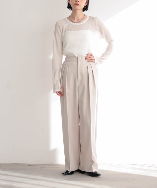 for/c（フォーシー）の「[セットアップ対応]インタックワイドパンツ【サスティナブル】（その他パンツ・レディース・グレー/ライトベージュ/ブラック・M/L/LL/PM/TM）」の12枚目の写真