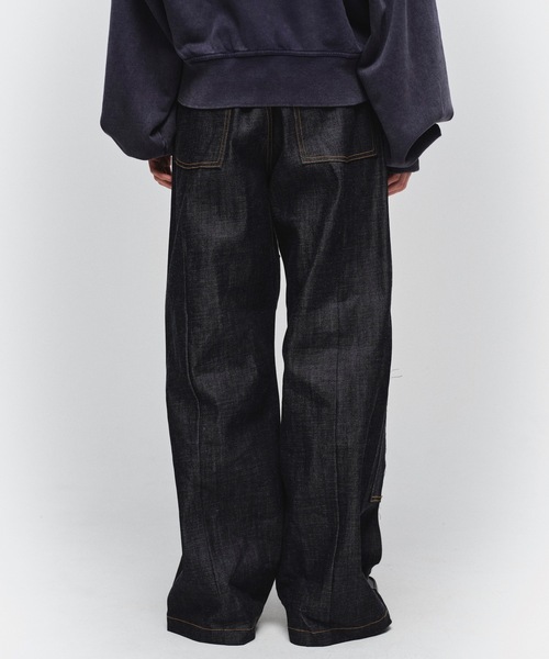 Jieda(ジエダ)の「CUT OFF DOUBLE KNEE DENIM PANTS(デニムパンツ・メンズ・インディゴブルー/ブラック・2/1)」の5枚目の写真