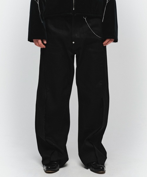 Jieda(ジエダ)の「CUT OFF DOUBLE KNEE DENIM PANTS(デニムパンツ・メンズ・インディゴブルー/ブラック・2/1)」の8枚目の写真