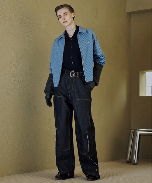 Jieda(ジエダ)の「CUT OFF DOUBLE KNEE DENIM PANTS(デニムパンツ・メンズ・インディゴブルー/ブラック・2/1)」の4枚目の写真