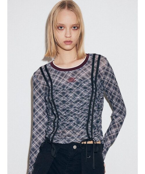 UMBRO（アンブロ）の「【UMBRO×EMODA】シアーロングスリーブTシャツ（Tシャツ/カットソー・レディース・アイボリー/ブラック・FREE）」の20枚目の写真