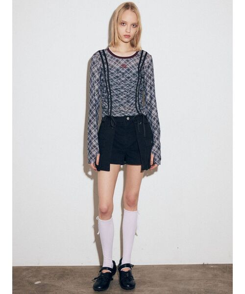 UMBRO（アンブロ）の「【UMBRO×EMODA】シアーロングスリーブTシャツ（Tシャツ/カットソー・レディース・アイボリー/ブラック・FREE）」の22枚目の写真