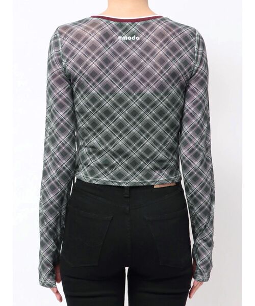 UMBRO（アンブロ）の「【UMBRO×EMODA】シアーロングスリーブTシャツ（Tシャツ/カットソー・レディース・アイボリー/ブラック・FREE）」の10枚目の写真