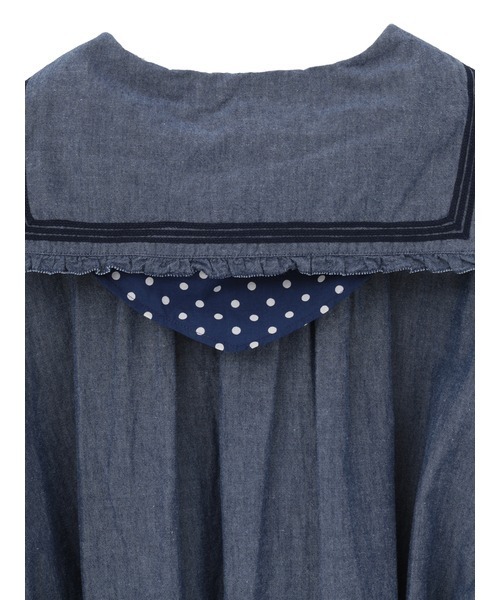 PINK HOUSE（ピンクハウス）の「水玉スカーフ付きダンガリーセーラーワンピース（ワンピース・レディース・レッド/ピンク/インディゴブルー/ライトインディゴブルー/ブラック・フリー）」の18枚目の写真