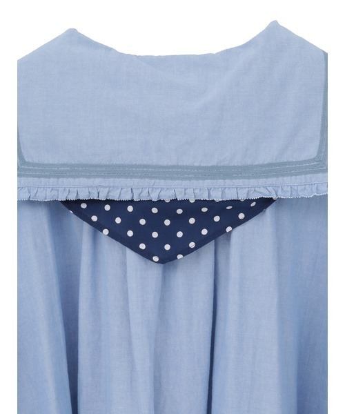 PINK HOUSE（ピンクハウス）の「水玉スカーフ付きダンガリーセーラーワンピース（ワンピース・レディース・レッド/ピンク/インディゴブルー/ライトインディゴブルー/ブラック・フリー）」の16枚目の写真