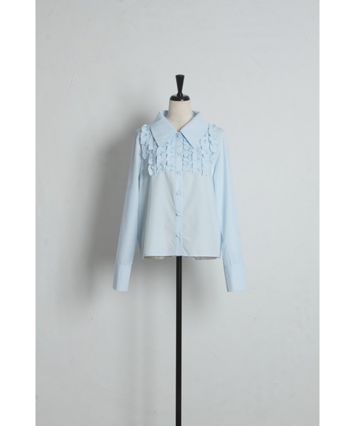 ARVELLIA(アルベリア)の「FRILL PANEL BLOUSE(シャツ/ブラウス・レディース・ホワイト/サックスブルー・M)」の14枚目の写真