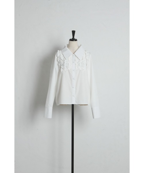 ARVELLIA(アルベリア)の「FRILL PANEL BLOUSE(シャツ/ブラウス・レディース・ホワイト/サックスブルー・M)」の15枚目の写真