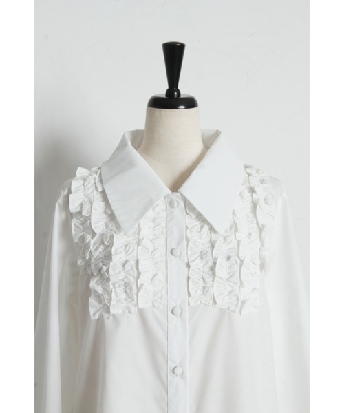 ARVELLIA(アルベリア)の「FRILL PANEL BLOUSE(シャツ/ブラウス・レディース・ホワイト/サックスブルー・M)」の18枚目の写真
