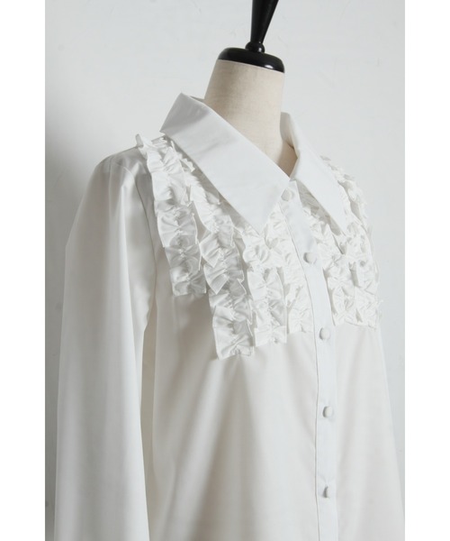 ARVELLIA(アルベリア)の「FRILL PANEL BLOUSE(シャツ/ブラウス・レディース・ホワイト/サックスブルー・M)」の20枚目の写真