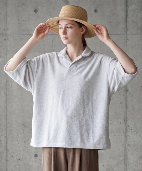mocT(モクティー)の「【SE1】【mocT/モクティー】 PILE LOOPWHEEL OVERSIZED SKIPPER(シャツ/ブラウス・レディース・White・ONE)」の1枚目の写真