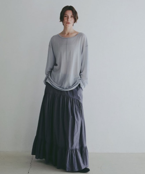 ETRE TOKYO(エトレトウキョウ)の「【ZOZO限定カラー】センターピンタックシアーロンTee(Tシャツ/カットソー・レディース・ブラック/ホワイト/アイボリー/ブルー・FREE)」の5枚目の写真