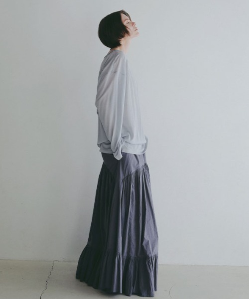 ETRE TOKYO(エトレトウキョウ)の「【ZOZO限定カラー】センターピンタックシアーロンTee(Tシャツ/カットソー・レディース・ブラック/ホワイト/アイボリー/ブルー・FREE)」の7枚目の写真