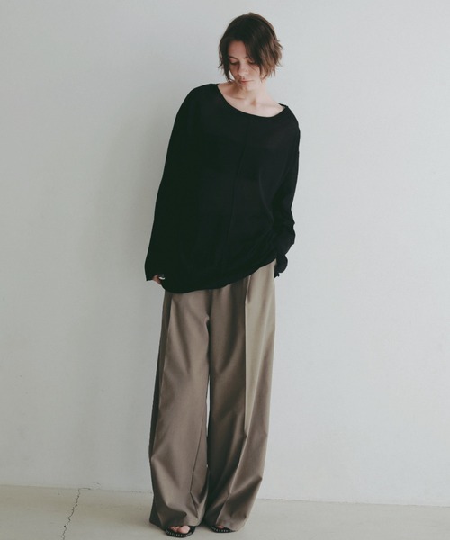 ETRE TOKYO(エトレトウキョウ)の「【ZOZO限定カラー】センターピンタックシアーロンTee(Tシャツ/カットソー・レディース・ブラック/ホワイト/アイボリー/ブルー・FREE)」の10枚目の写真