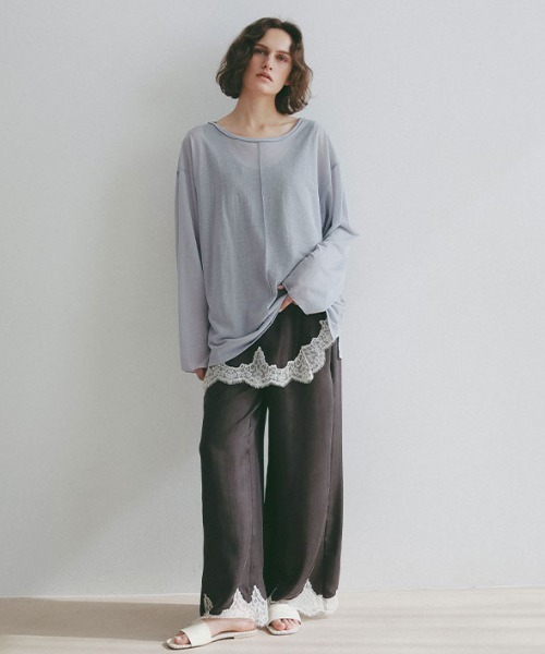 新品　ETRE TOKYO センターピンタックシアーロンTee ブルー ETRE TOKYO センターピンタックシアーロンTee ブルー 新品 ETRE TOKYO