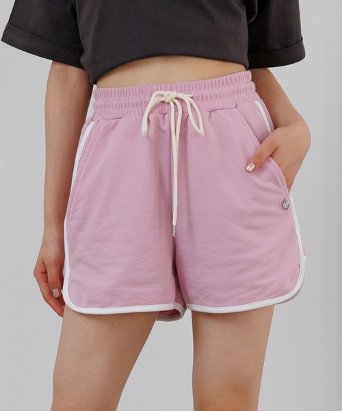 repipi armario（レピピ アルマリオ）の「パイピングスウェットショートパンツ（スウェットパンツ・キッズ・ライム/ピンク/カモフラージュ/ブラック/杢グレー・SMALL/MEDIUM/LARGE）」の4枚目の写真