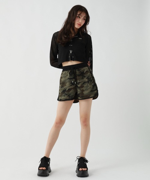 repipi armario（レピピ アルマリオ）の「パイピングスウェットショートパンツ（スウェットパンツ・キッズ・ライム/ピンク/カモフラージュ/ブラック/杢グレー・SMALL/MEDIUM/LARGE）」の16枚目の写真