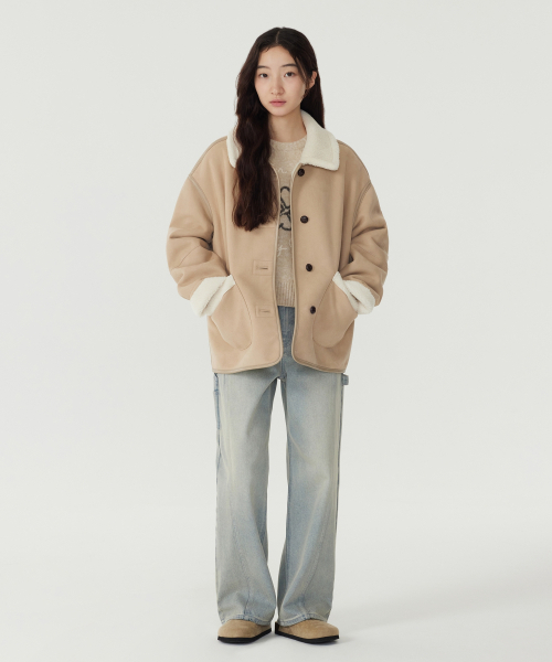 COVERNAT WOMAN(カバーナットウーマン)の「ウィメンズリバーシブルシアリングジャケット ベージュ(ダウンジャケット/コート・レディース・その他・WM/WS)」の7枚目の写真