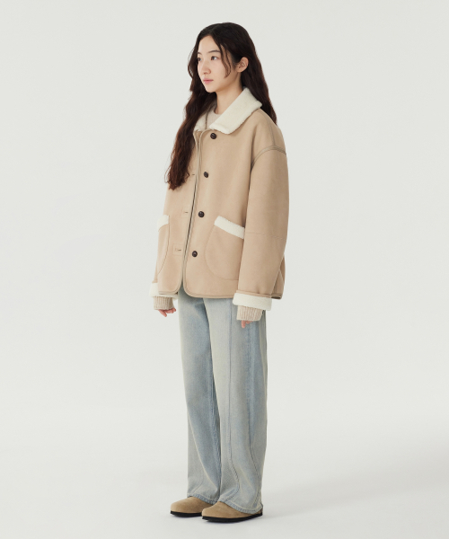 COVERNAT WOMAN(カバーナットウーマン)の「ウィメンズリバーシブルシアリングジャケット ベージュ(ダウンジャケット/コート・レディース・その他・WM/WS)」の8枚目の写真