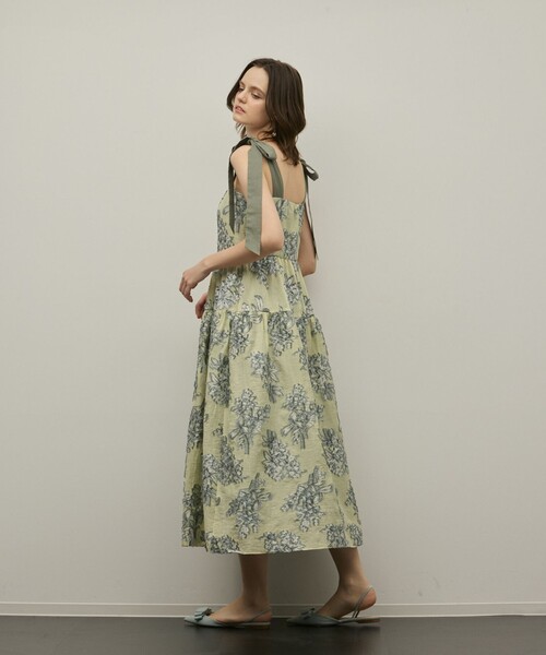 GRACE CONTINENTAL(グレースコンチネンタル)の「シアージャガードティアードワンピース(ワンピース・レディース・ベージュ/イエロー・36/38)」の14枚目の写真