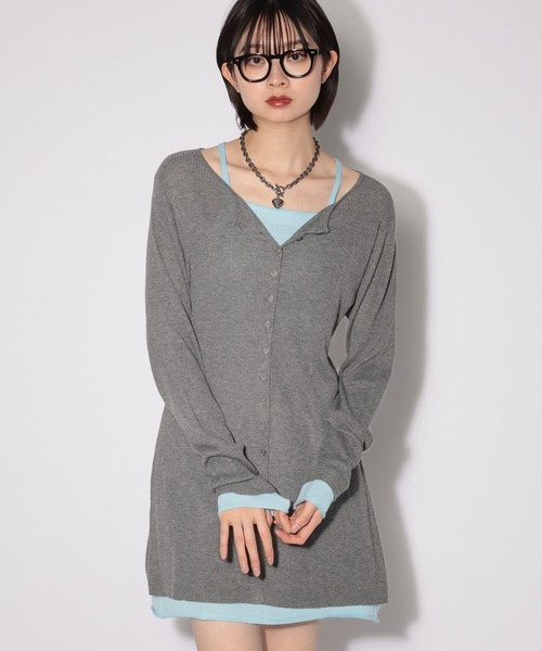 PAGEBOY（ページボーイ）の「レイヤードライクチュニックワンピース（チュニック・レディース・ブラック/チャコールグレー・FREE）」の2枚目の写真