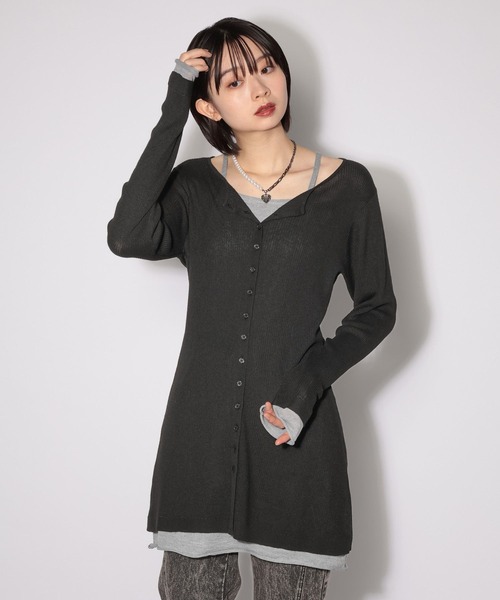 PAGEBOY（ページボーイ）の「レイヤードライクチュニックワンピース（チュニック・レディース・ブラック/チャコールグレー・FREE）」の6枚目の写真