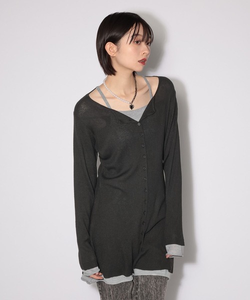 PAGEBOY（ページボーイ）の「レイヤードライクチュニックワンピース（チュニック・レディース・ブラック/チャコールグレー・FREE）」の7枚目の写真