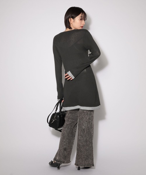 PAGEBOY（ページボーイ）の「レイヤードライクチュニックワンピース（チュニック・レディース・ブラック/チャコールグレー・FREE）」の5枚目の写真